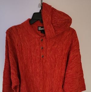 Orange XL Men Knit Sweater w Knit Scully